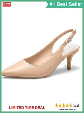 Kitten Heel Slingback Pointed Toe Dress Pumps Shoes